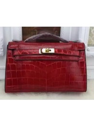 Hermes MINI Kelly 22cm Tote Bag Croco Leather KL22 Burgundy Tl970nS91