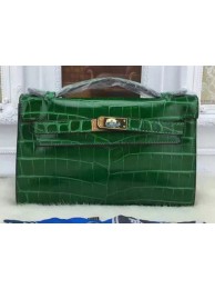 Hermes MINI Kelly 22cm Tote Bag Croco Leather KL22 Green Tl968vN22