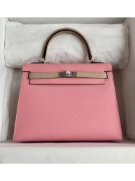Hermes Original Epsom Leather KEL2578 pink&light grey Tl348io33