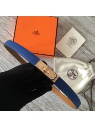 Hermes original epsom leather Kelly belt H069853 blue Tl3544Is79