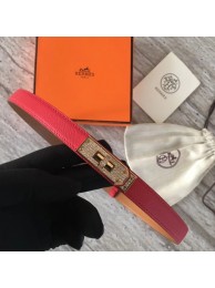 Hermes original epsom leather Kelly belt H069853 red Tl3547Lo54