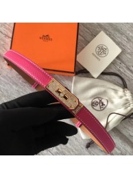 Hermes original epsom leather Kelly belt H069853 rose Tl3542Il41
