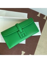 Hermes Original Espom Leather Clutch 37088 Bamboo green Tl232aM39