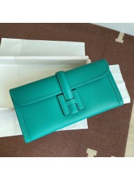 Hermes Original Espom Leather Clutch 37088 blue Tl240nS91