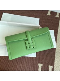 Hermes Original Espom Leather Clutch 37088 light green Tl241Eb92