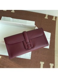 Hermes Original jige swift Leather Clutch 37088 claret Tl266qM91