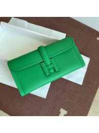 Hermes Original jige swift Leather Clutch 37088 green Tl264Fh96
