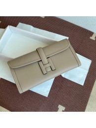 Hermes Original jige swift Leather Clutch 37088 light gray Tl248vX95