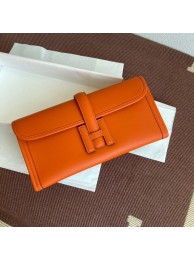 Hermes Original jige swift Leather Clutch 37088 Orange Tl273pA42