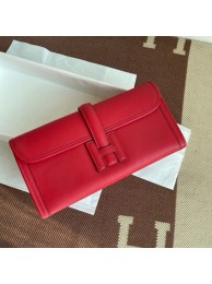 Hermes Original jige swift Leather Clutch 37088 red Tl269bm74