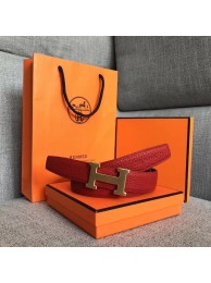 Hermes original togo 2 belt buckle & Reversible leather strap 32 mm H06454 red gold plated metal Tl3462su78