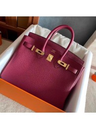 Hermes original Togo Leather HB25O Burgundy Tl161dE28