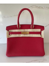 Hermes original Togo Leather HB25O Red Tl157UF26