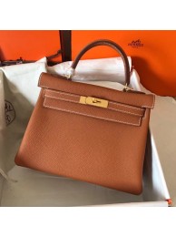 Hermes original Togo leather kelly bag KL320 brown Tl699Rc99