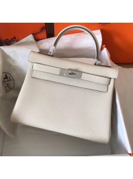 Hermes original Togo leather kelly bag KL320 cream Tl712EC68