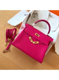 Hermes original Togo leather kelly bag KL320 rose Tl704DI37