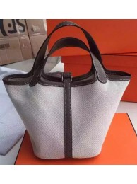 Hermes Picotin Lock 18cm Bag Canvas HPL8618T Dark Grey Tl1004CD62