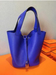 Hermes Picotin Lock 22cm Bags Litchi Leather HPT22 Blue Tl1233hI90