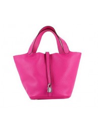 Hermes Picotin Lock PM Bags Clemence Leather H8615 Rose Tl1410lU52