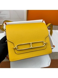Hermes Roulis 19cm Evercolor 9D H9003 Yellow Gold Tl156vm49