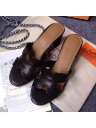Hermes Sandals Togo Leather HO0471 Black Tl3407yj81