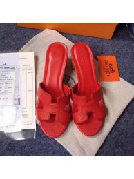 Hermes Sandals Togo Leather HO0471 Red Tl3405aj95