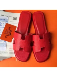 Hermes Slipper Calfskin Leather HO0476 Red Tl3401Va47