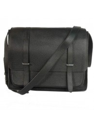 Hermes Steve 35CM Messenger Bag Clemence Leather Black Tl1967bW68