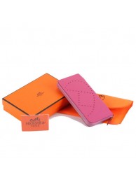 Hermes Togo Leather Perforated Zippy Wallet 9032 Roseo Tl2345Jz48