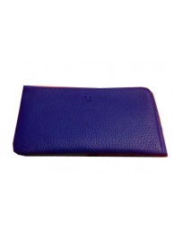 Hermes Zipper Wallet Grainy Leather HA309 Royal Tl2163qB82