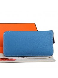 Hermes Zipper Wallet Original Leather A309 Blue Tl2247ff76