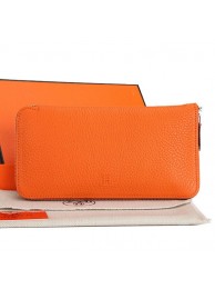 Hermes Zipper Wallet Original Leather A309 Orange Tl2260nB26