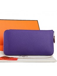 Hermes Zipper Wallet Original Leather A309 Purple Tl2248gE29