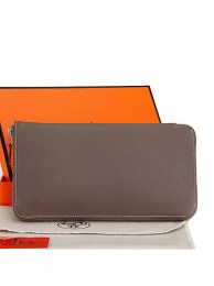 Hermes Zipper Wallet Original Saffiano Leather A309 Dark Gray Tl2241RX32