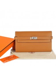 High Imitation Hermes Kelly Wallet Togo Leather Bi-Fold Purse A708 Camel Tl2297bg96
