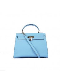 High Imitation Top Quality Hermes Kelly 32cm Bags SkyBlue Calf Leather Gold Tl1932bg96