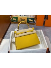 High Quality Replica Hermes Original Epsom Leather KEL2578 lemon Tl349aR54