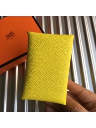 Hot Hermes Bastia Epsom card case H0369 lemon Tl2031Nm85