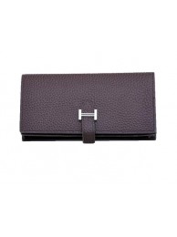 Hot Hermes Bearn Japonaise Bi-Fold Wallet Grainy Leather H68942 Brown Tl2179io40