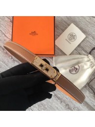 Hot Hermes original epsom leather Kelly belt H069853 brown Tl3540cT87