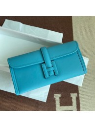 Hot Hermes Original jige swift Leather Clutch 37088 sky blue Tl255cT87
