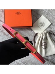 Hot Hermes Roulis buckle & Reversible leather strap 13 mm H065538 rose Tl3491Nm85
