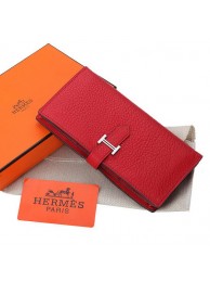 Imitation AAA Hermes Bearn Japonaise Bi-Fold Wallet Grainy Leather A208 Red Tl2203RP55