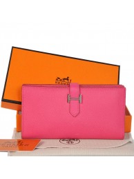 Imitation Fashion Hermes Bearn Wallet Original Smooth Leather Peach Tl2289kd19