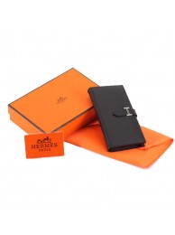 Imitation Hermes Bearn Japonaise Bi-Fold A208 Black Tl2341VO34