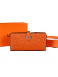 Imitation Hermes Bearn Japonaise Bi-Fold Wallet Original Leather A1018 Wheat Tl2184ye39