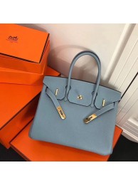 Imitation Hermes Birkin 25CM Tote Bag Original Leather H25T Blue Tl580Nj42