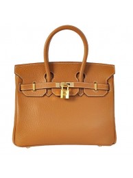 Imitation Hermes Birkin 25CM Tote Bags Togo Leather Camel Godlen Tl2005Za30