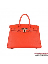 Imitation Hermes Birkin 30CM Tote Bags Orange Clemence Leather Gold Tl1893RC38