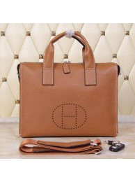 Imitation Hermes Briefcase Original Grainy Leather H8813T Wheat Tl1290QN34